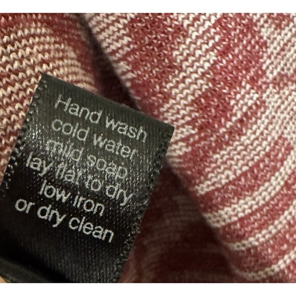 Peruvian Connection Red Aztec Open Cardigan Sweater Pima Cotton Peru Size M - Picture 6 of 6